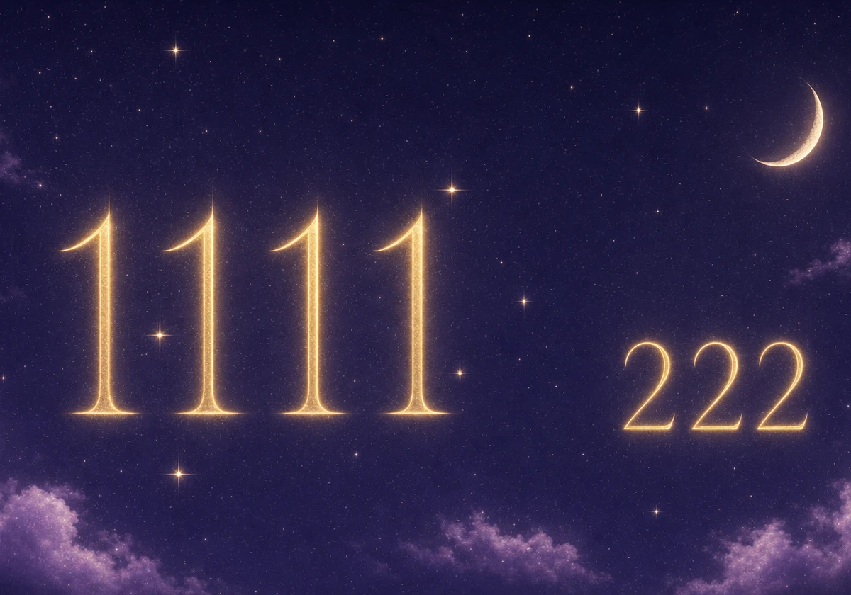 A calm night sky arranged around repeating numbers